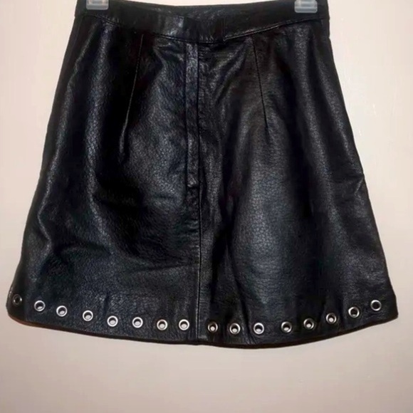 H&M Black Mini Genuine Leather Skirt. Condition is NWOT premium quality limited - Picture 1 of 13